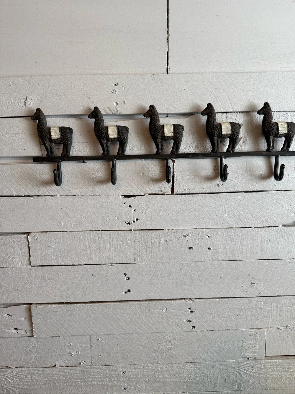 Llama Cast Iron Wall Hook Rack - Rustic Home Organizer